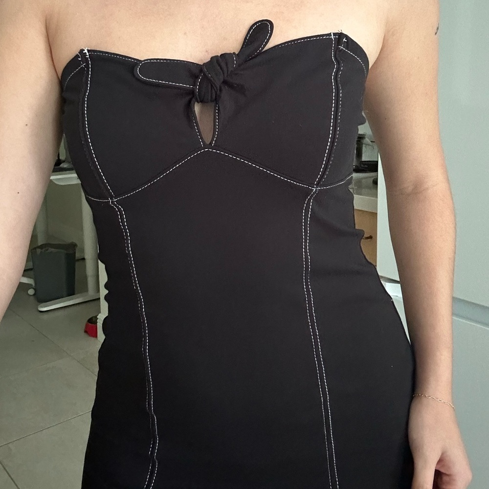 Express little black strapless dress